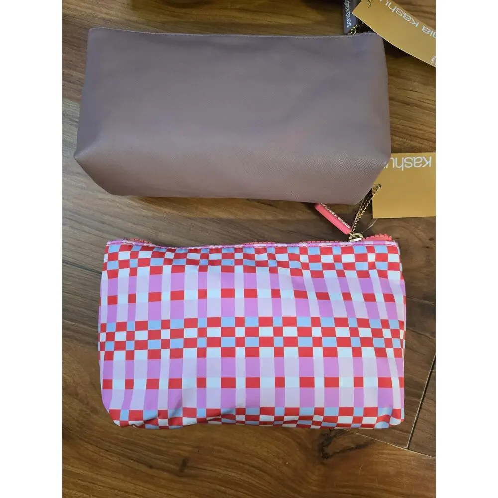 3 Sonia Kashuk™ Small Makeup Bag Patent Zip Up Clutch Style s33